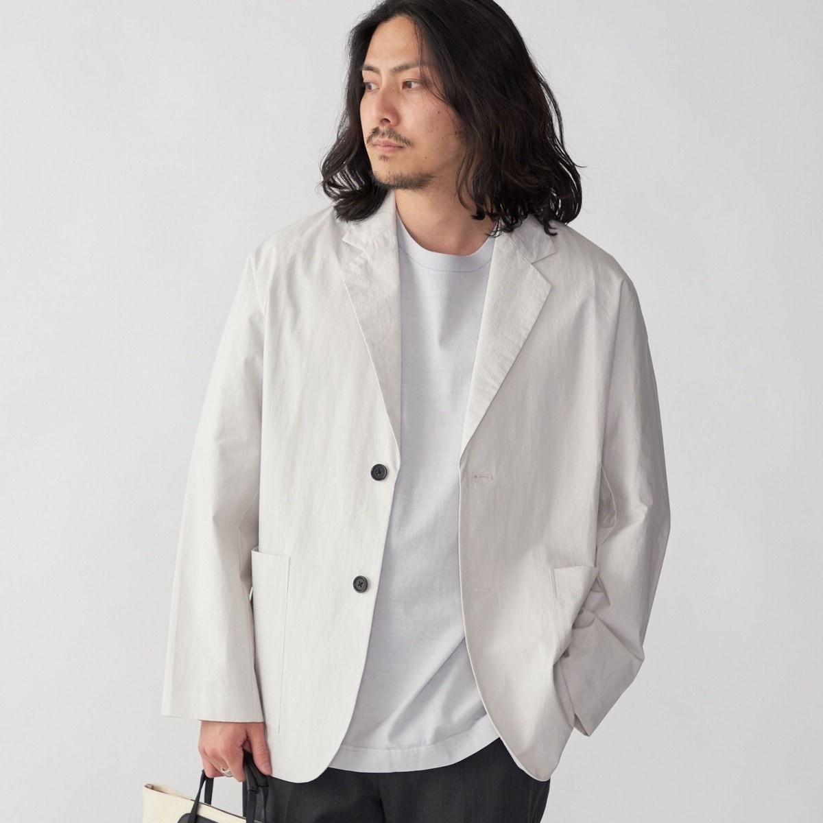 【kys】SHIPSシップス　ストレッチジャージーリラックスジャケット SHIPS： セットアップ対応 ストレッチ ジャージー