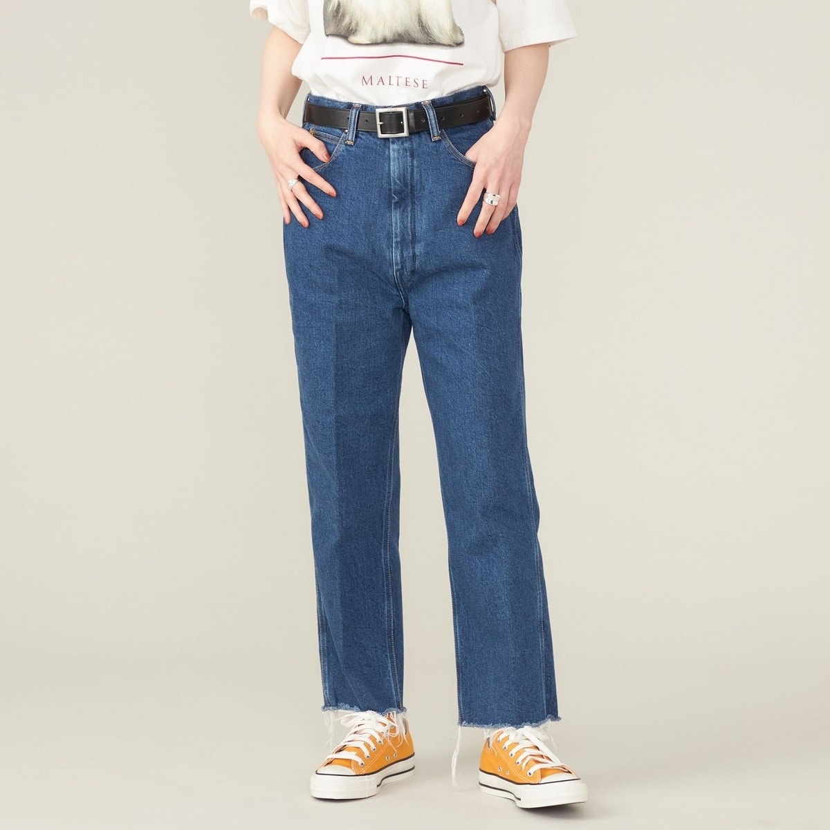 変形ワイドフレアブーツカットデニム ブーツカット デニムパンツ レディース フレア ロング丈 カット