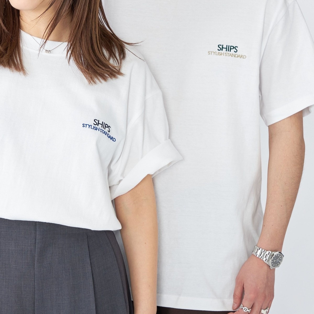 SHIPS: STYLISH STANDARD ロゴ 刺繍 Tシャツ | シップス(SHIPS) | マルイウェブチャネル