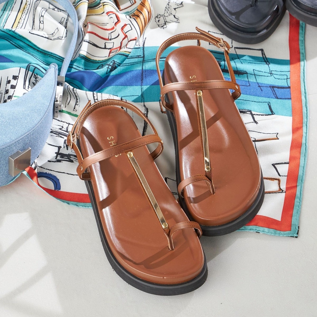 ★SHIPS for women パールモチーフビジューダブルベルトサンダル★ パール モチーフ ビジュー ダブル ベルト サンダル