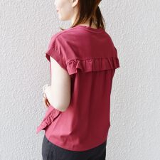 * 〈手洗い可能〉オーガニック コットン フリル TEE