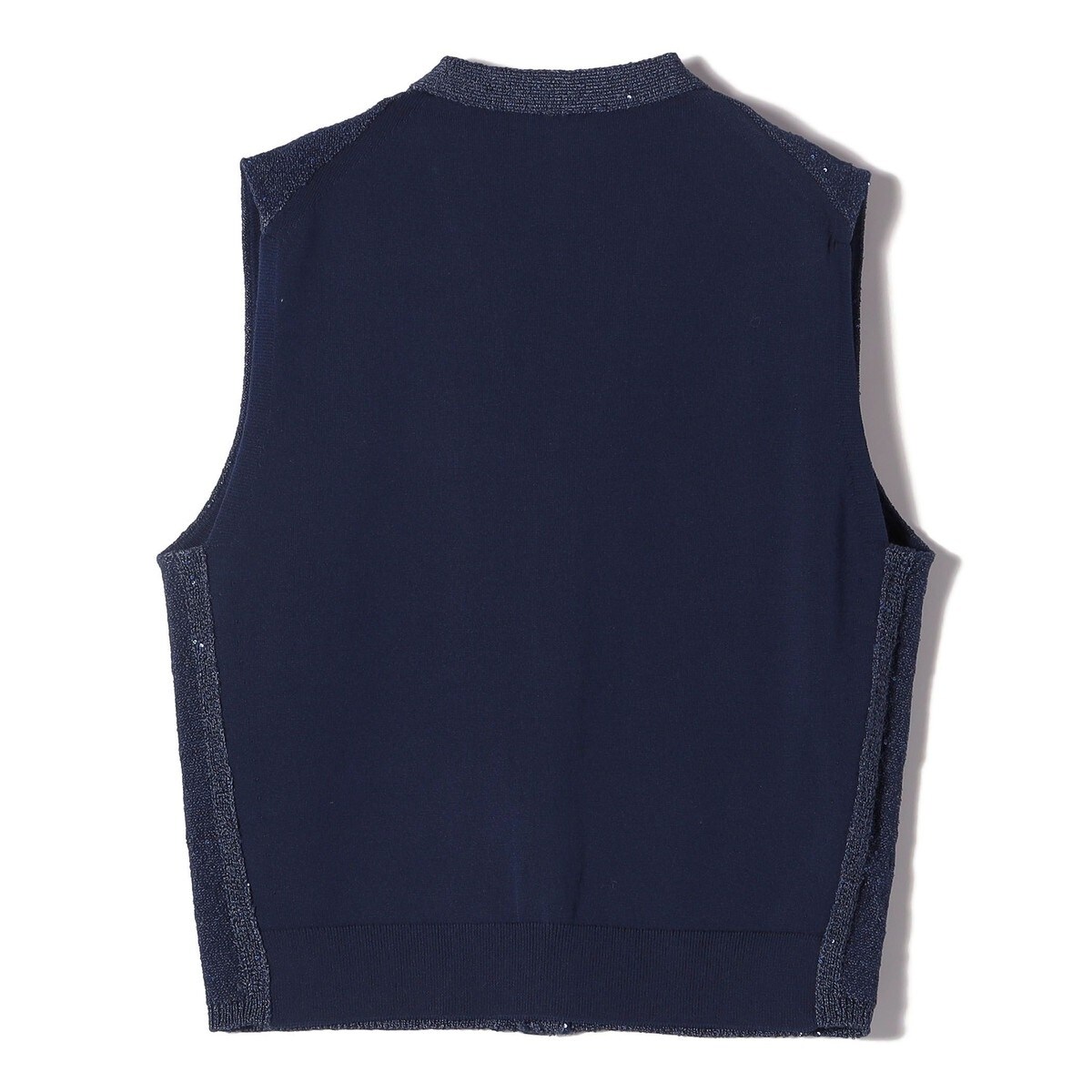 SHIPS Primary Navy Label:〈手洗い可能〉スパンコール ジレ