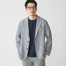【WEB限定】SHIPS:〈手洗い可能〉TEXBRID(R) バーズアイ ジャージー 2ボタン ジャ