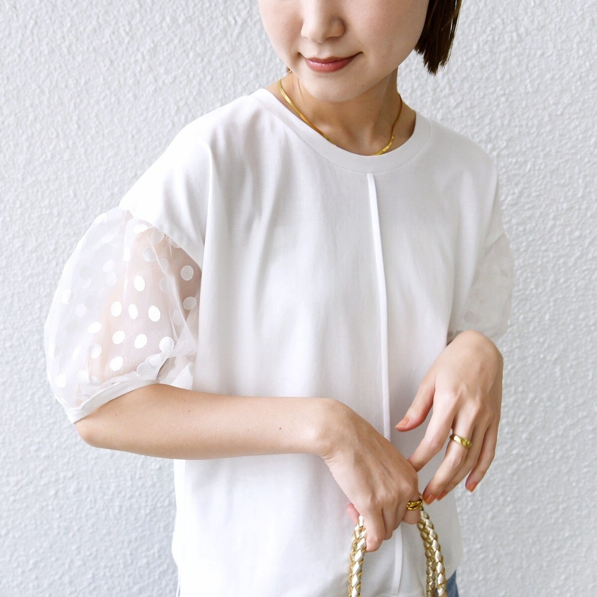 TORRAZZO DONNA フローラルシアーフリルトップス ホワイト タグ付き