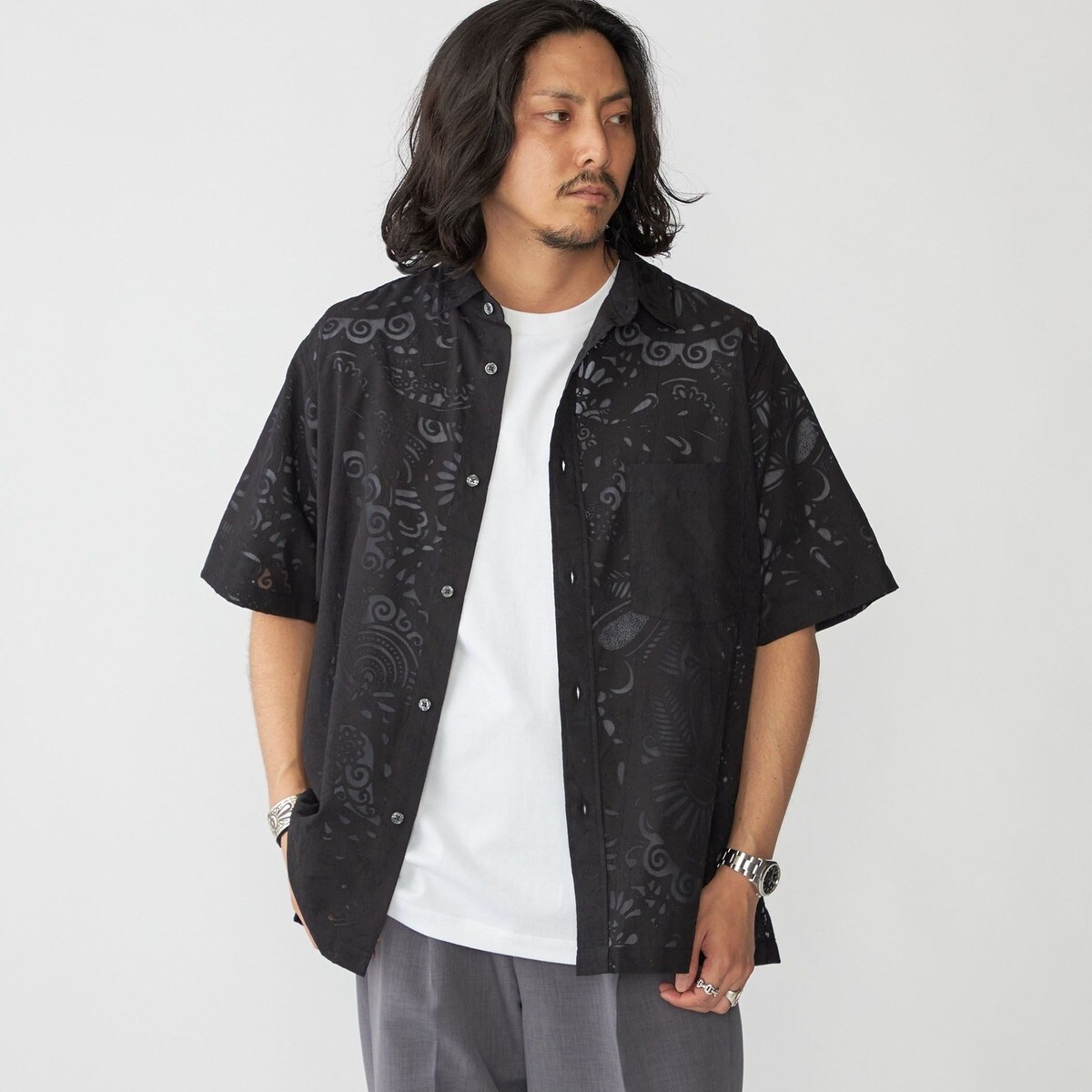 SHIPS: オパール レギュラーカラー ショートスリーブ シャツ