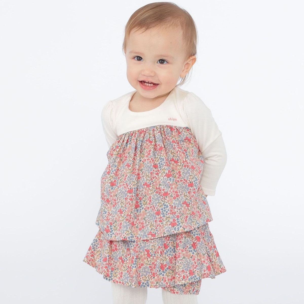 ベビー服 ベビー ロンパース 70 フラワークチュールロンパース 70cm（柄花・植物）（カバーオール・ロンパース｜ベビー