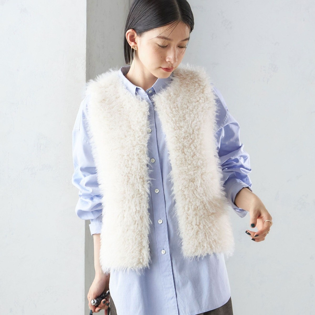 リバーシブル フェイクファー ボンディング ジレ | シップス(SHIPS