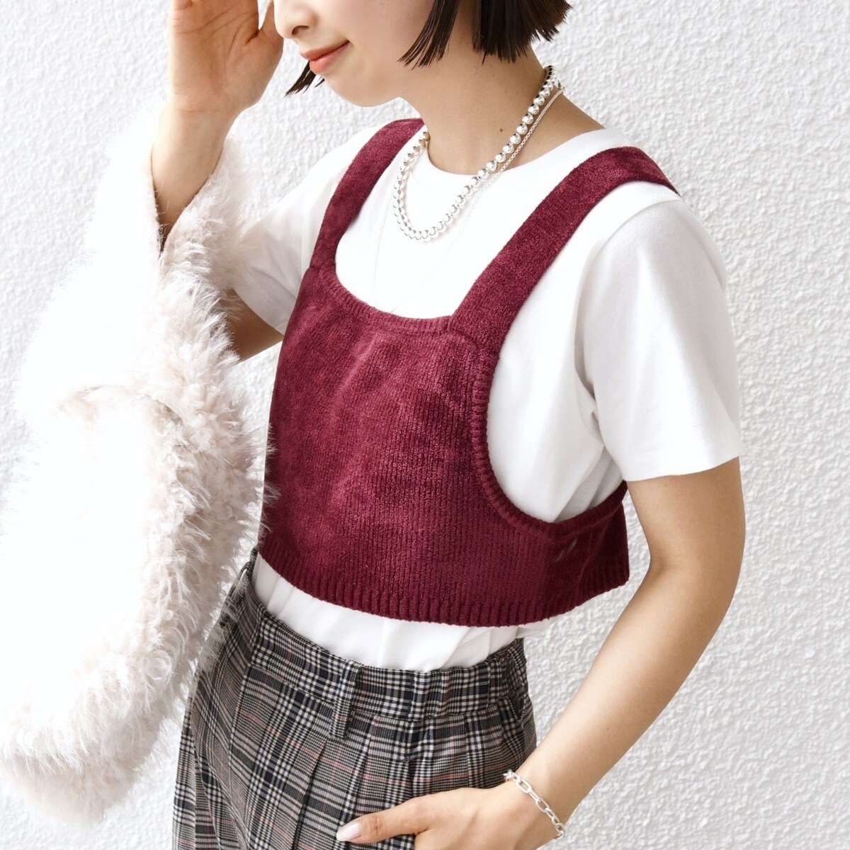 【シップス　ウィメン】〈手洗い可能〉モールヤーン ニット ビスチェ 手洗い可能〉モールヤーン ニット ビスチェ | シップス(SHIPS