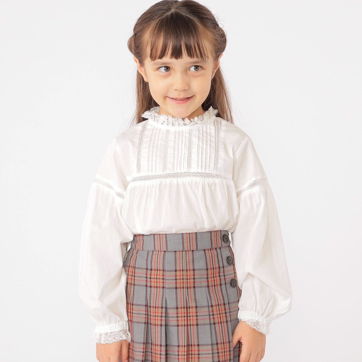 SHIPS KIDS:100～130cm / レース ピンタック 長袖 ブラウス | シップス 