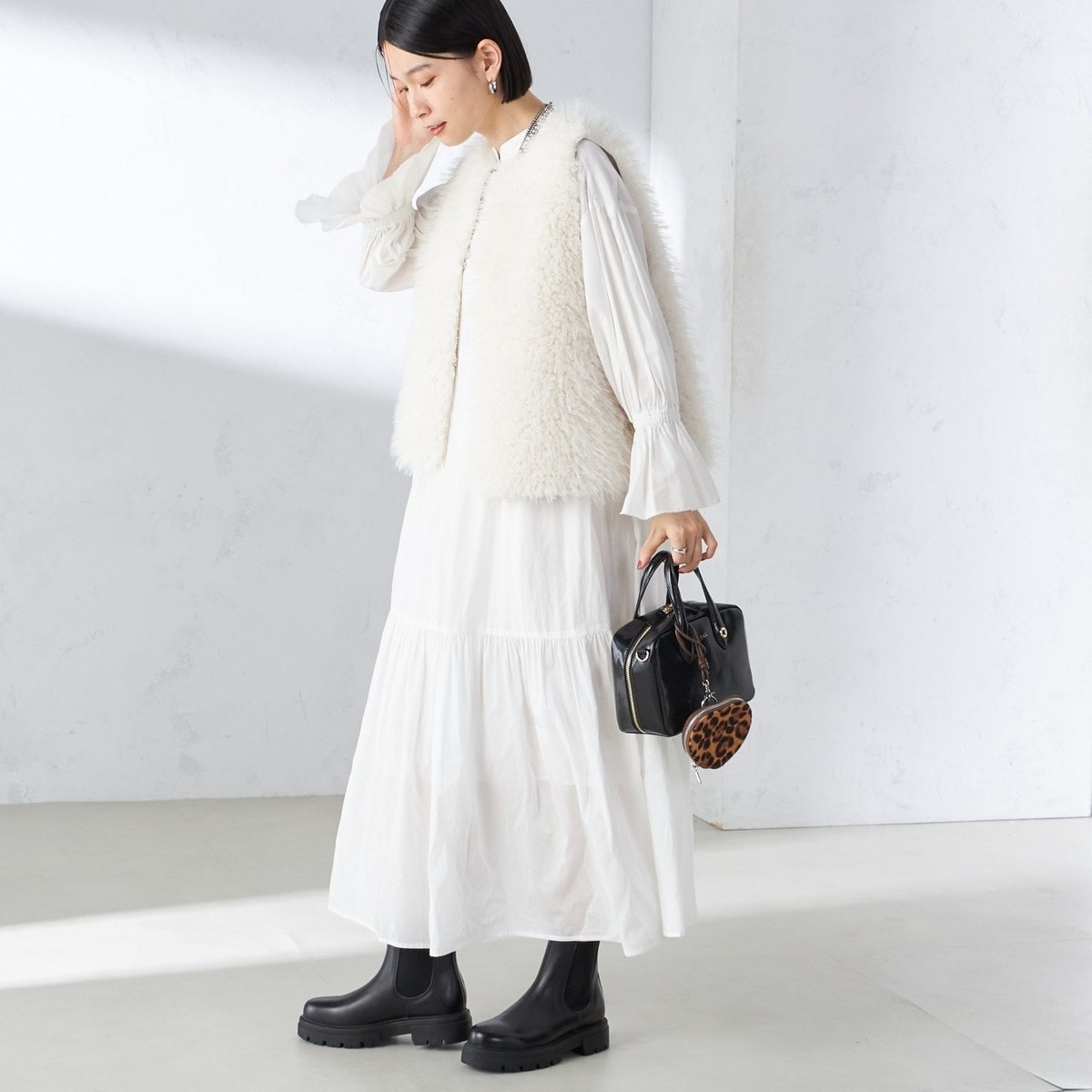 手洗い可能〉フェイクスエードウエストタックワンピース◇ | シップス