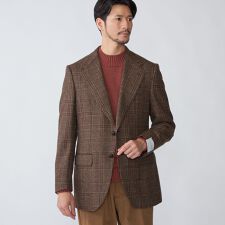 【SHIPS別注】CARUSO: AIDA ワイドラペル ウール ツイード チェック ジャケット