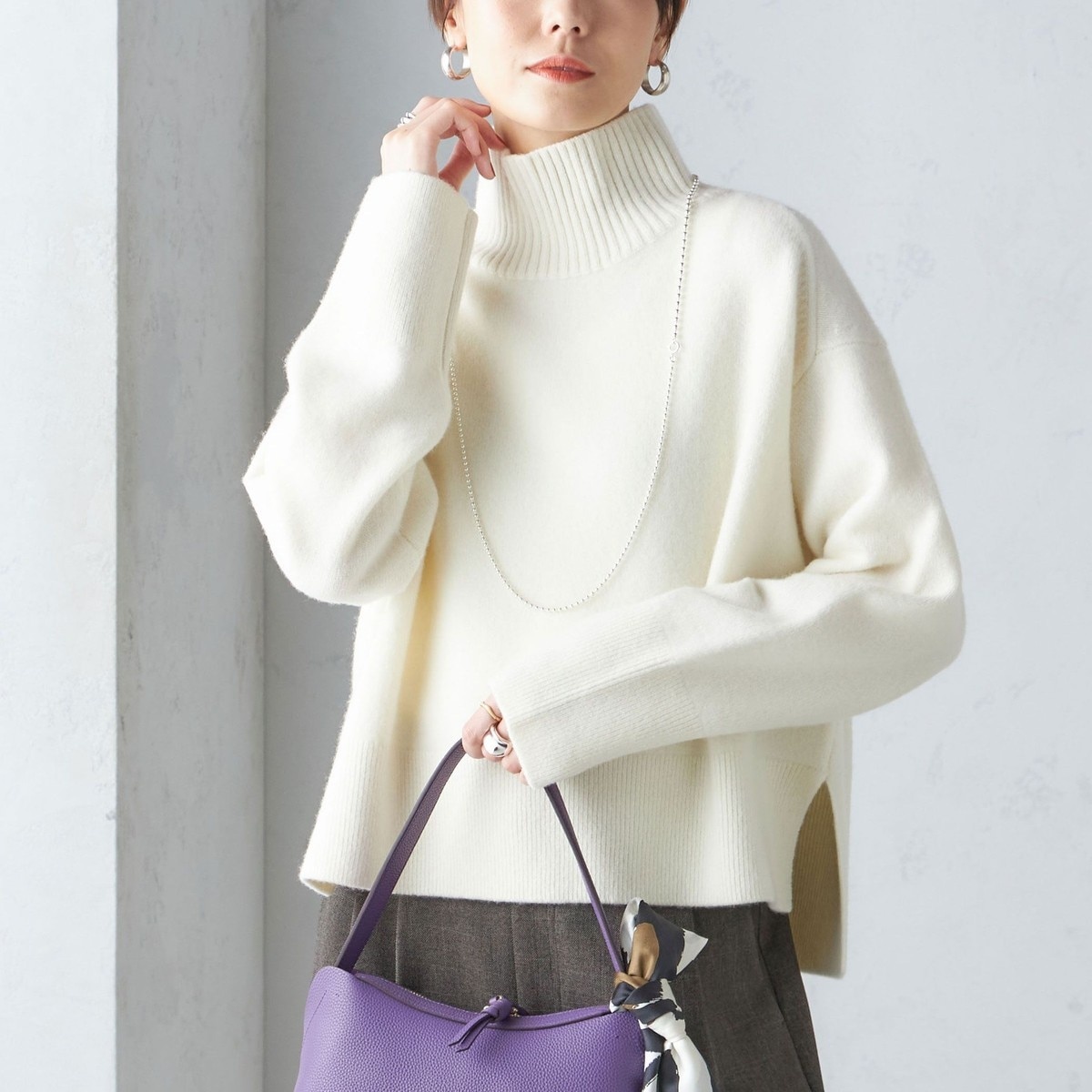 SHIPS for women / シップスウィメン 〈手洗い可能〉7G ウール カシミヤ ハイネック プルオーバー SHIPS ニット セーター 「手洗い可能」7G ウール カシミヤ