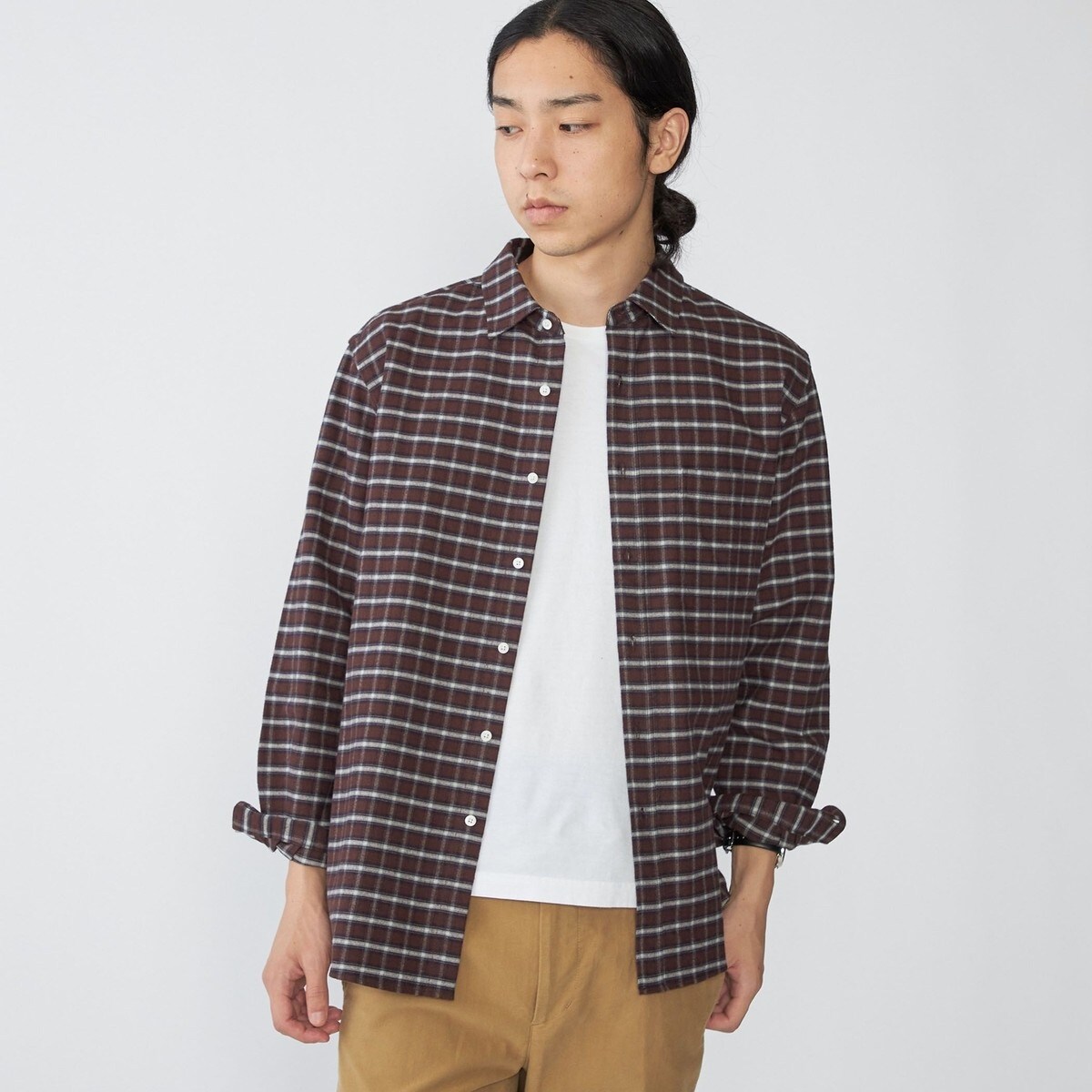 SHIPS: レギュラーカラー オンブレ チェック ネルシャツ | シップス