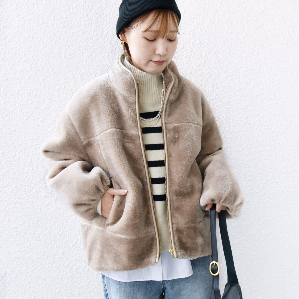 SHIPS【WEB限定完売】高密度 ブライト ボア スタンドコートONESIZE WEB限定】 高密度 ブライト ボア スタンドコート | シップス