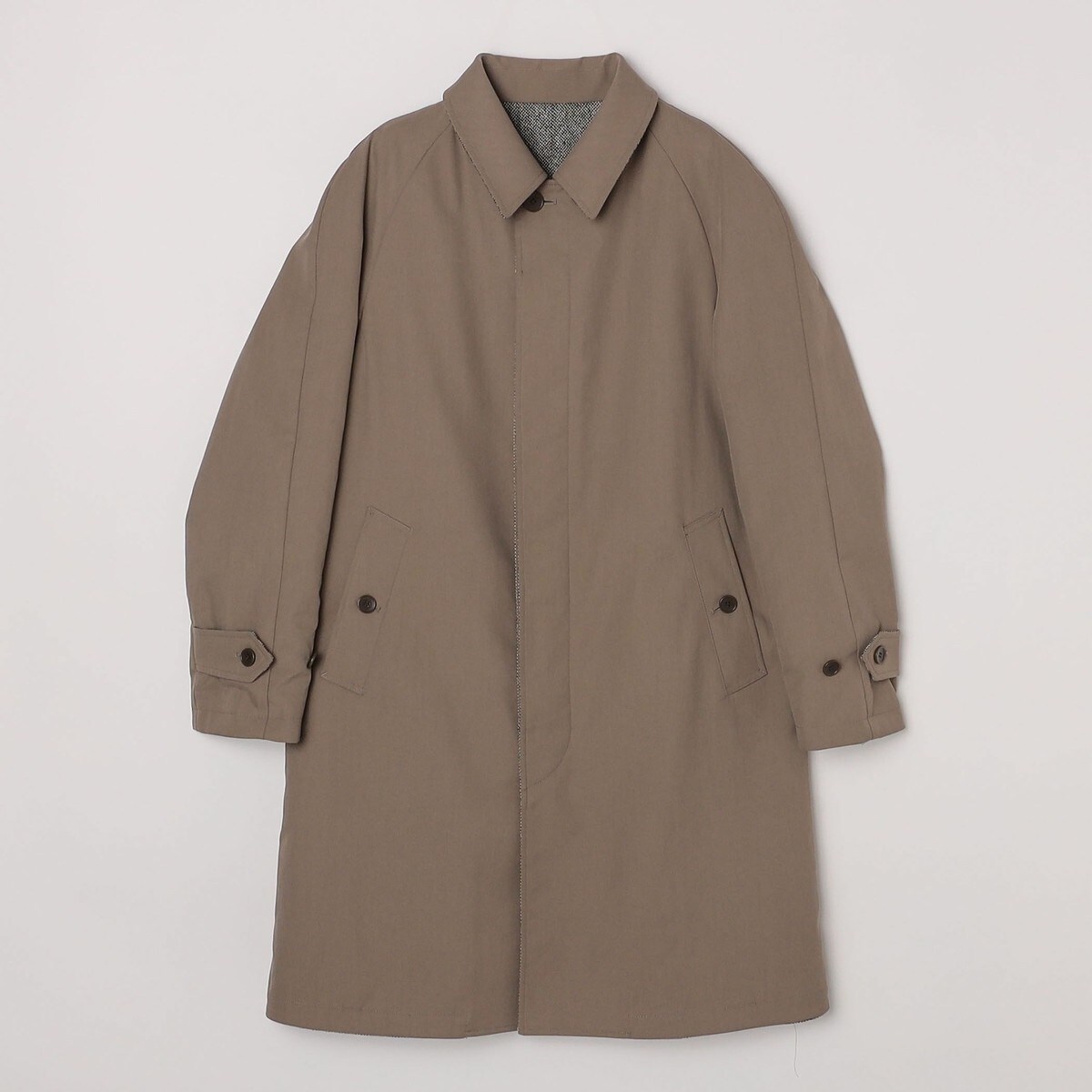 SHIPS: ポリエステル/ウール ヘリンボーンツイード リバーシブル