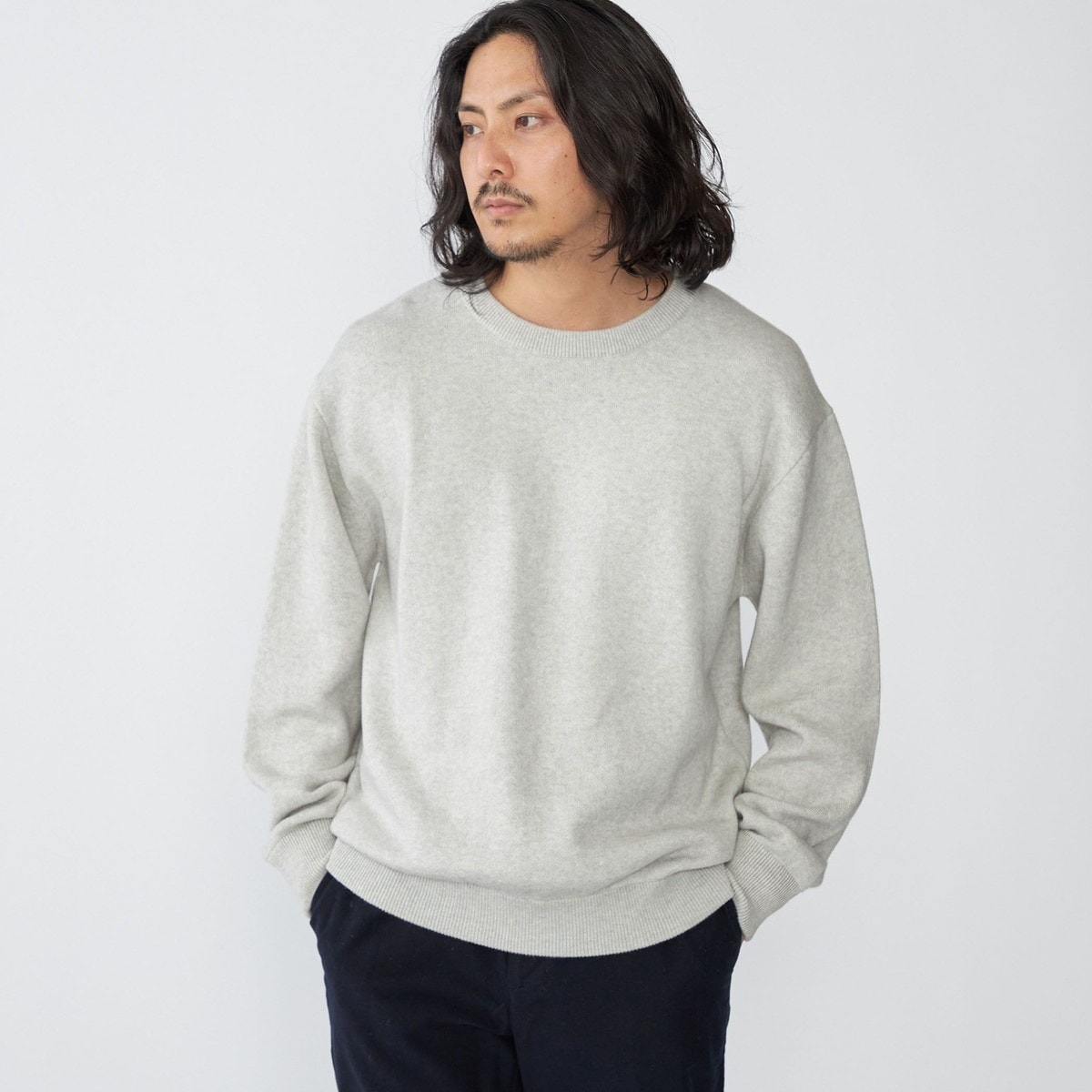 シップス（SHIPS）/SHIPS:〈手洗い可能〉コットン カシミヤ 単色 クルーネック ニット SHIPS:〈手洗い可能〉コットン カシミヤ 単色 クルーネック ニット