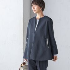 〈結婚式・パーティ〉【SHIPS別注】kaene:パール モチーフ ショート コート
