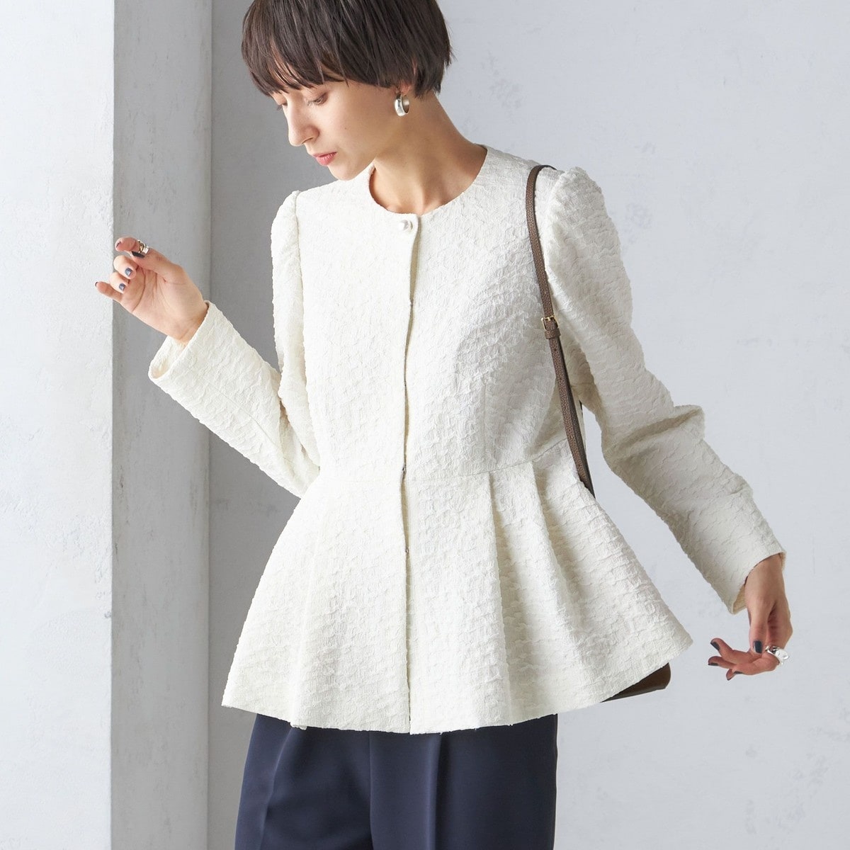 手洗い可能〉ラメ ツイード フリンジ ジャケット 24SS