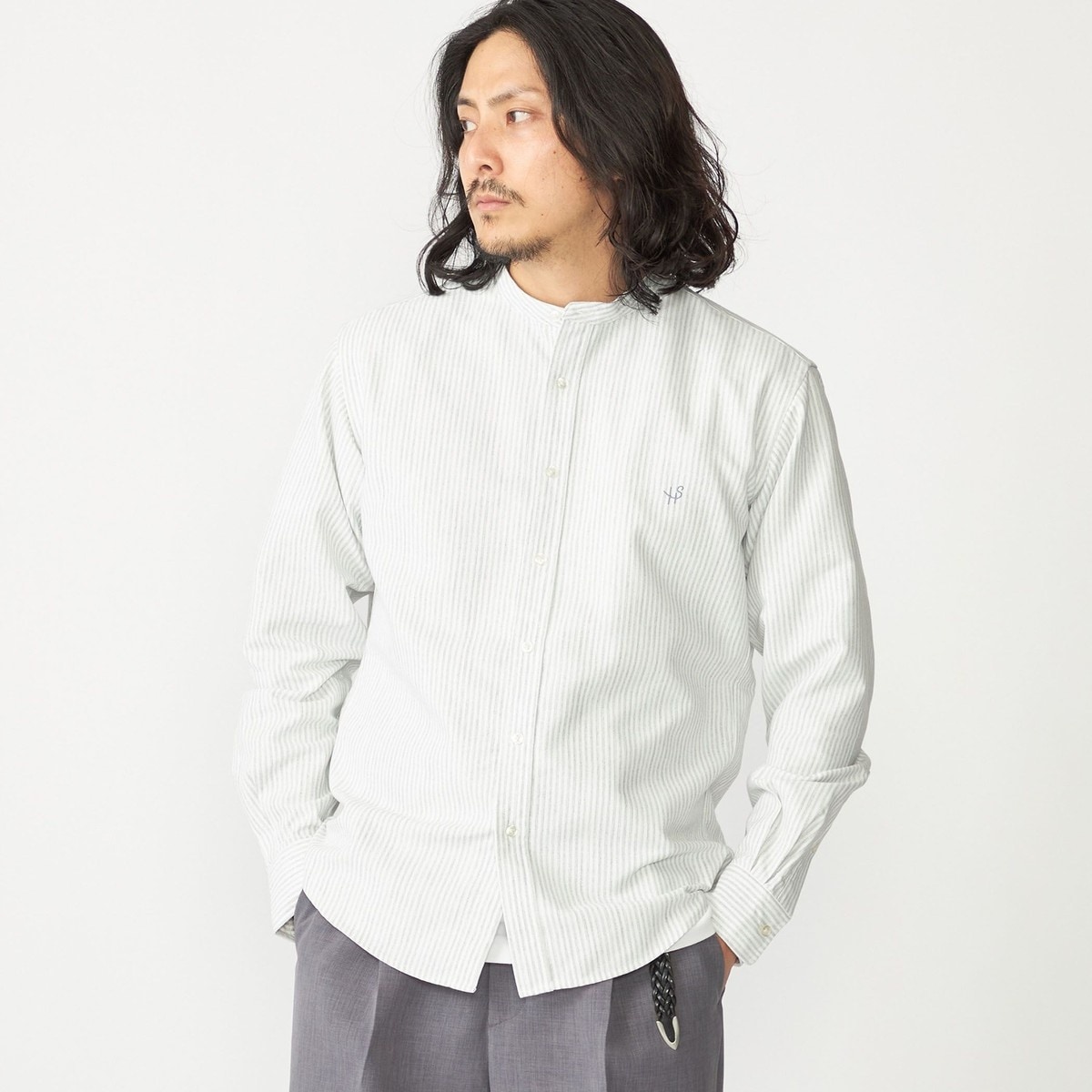 Wardrobe NYC バンドカラー　シャツ WEB限定 WARDROBE SMART】コットン バンドカラー スキッパー