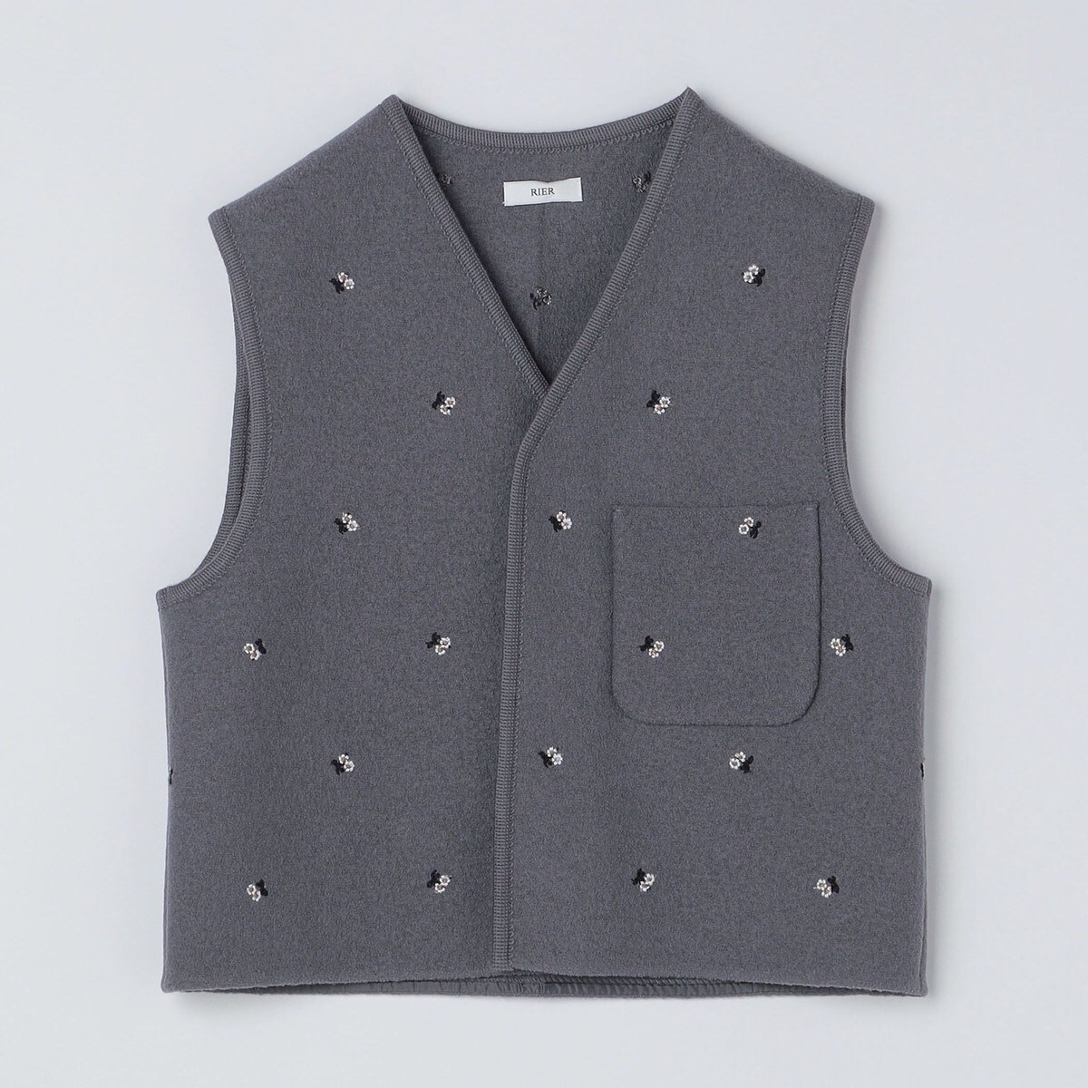 トップス RIER WALKER GILET FELTED FLOWERS SPORTIVO [Flowers felted walker gilet white]