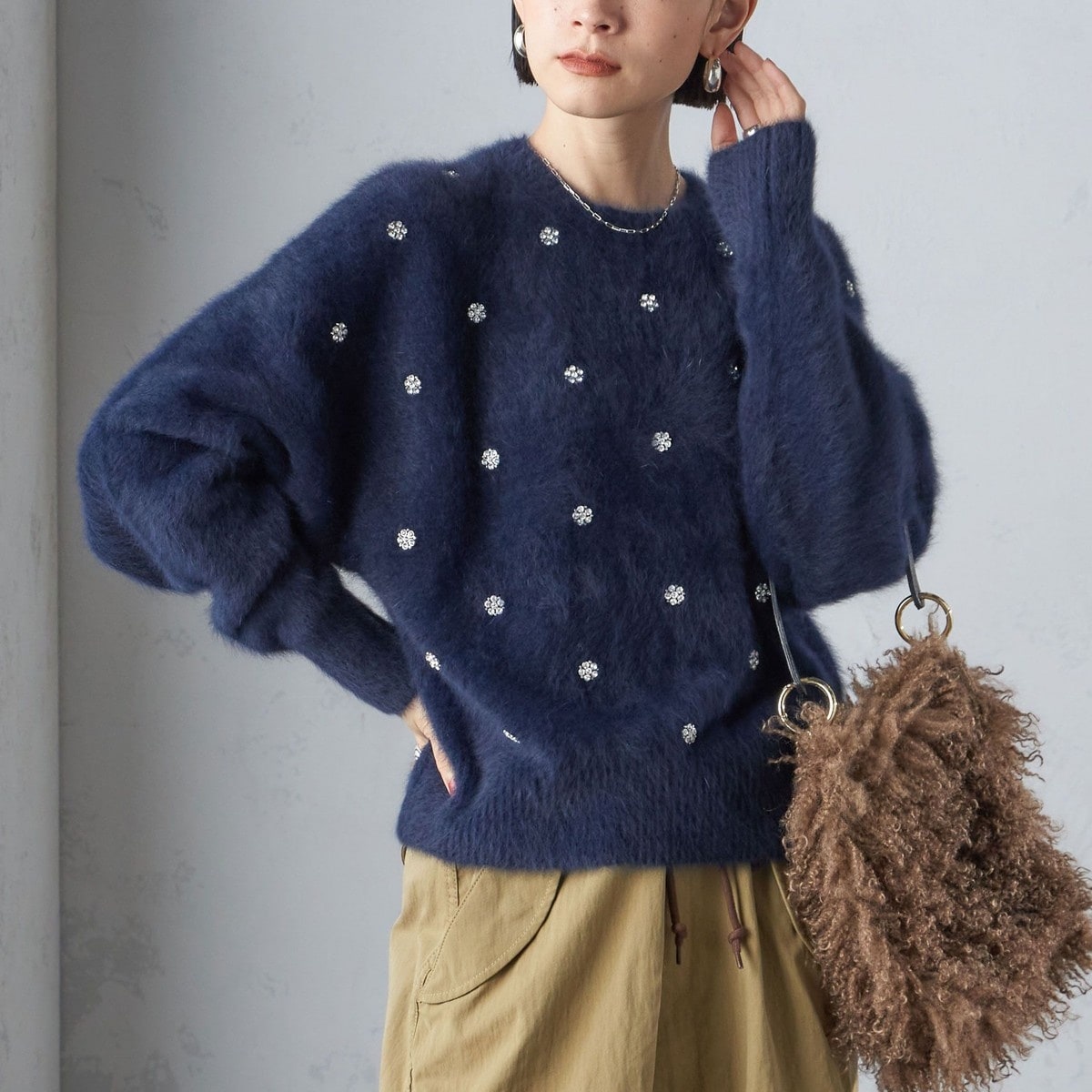 手洗い可能〉ビジュー FOX クルーネック プルオーバー | シップス