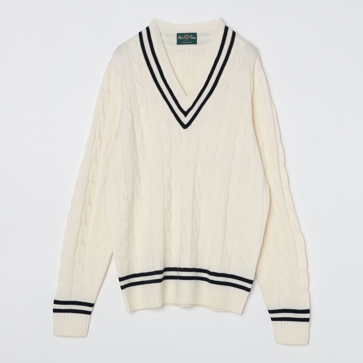 60s Alan Paine ネップ リブ 畦編み ウール ニット セーター 60s 英国