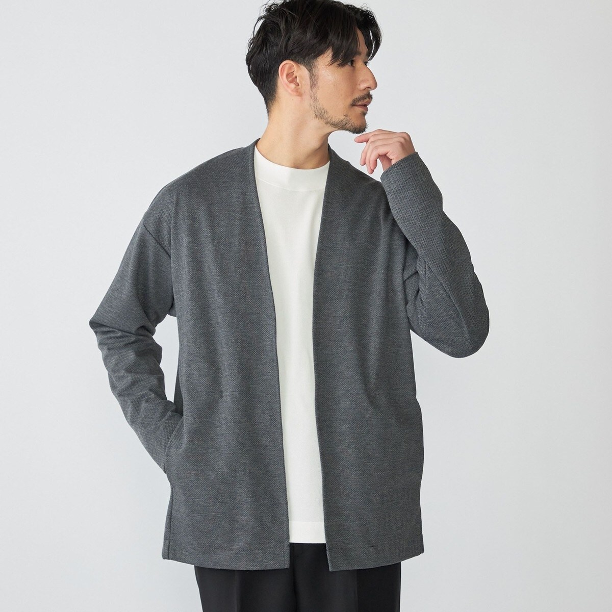 JOSEPH ジョゼフ ミラノリブ ノーカラー ニット カーディガン ジャケット JOSEPH ジョゼフ ミラノリブ ノーカラー ニット カーディガン