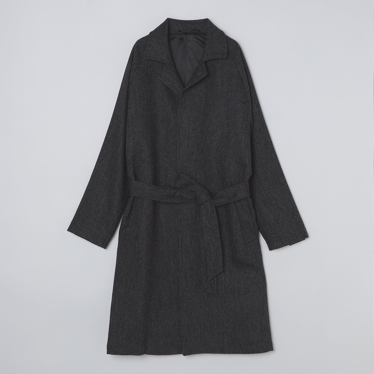 【SHIPS】ウールコート　ブラック SHIPS: ポリエステル / ウール ブラックウォッチ リバーシブル