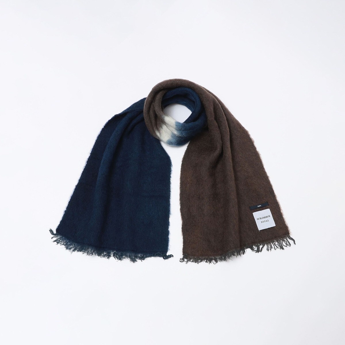 SHIPS シップス パネル カシミヤ ダブルフェイス マフラー SHIPS: チェック カシミヤ ダブルフェイス マフラー｜ SHIPS