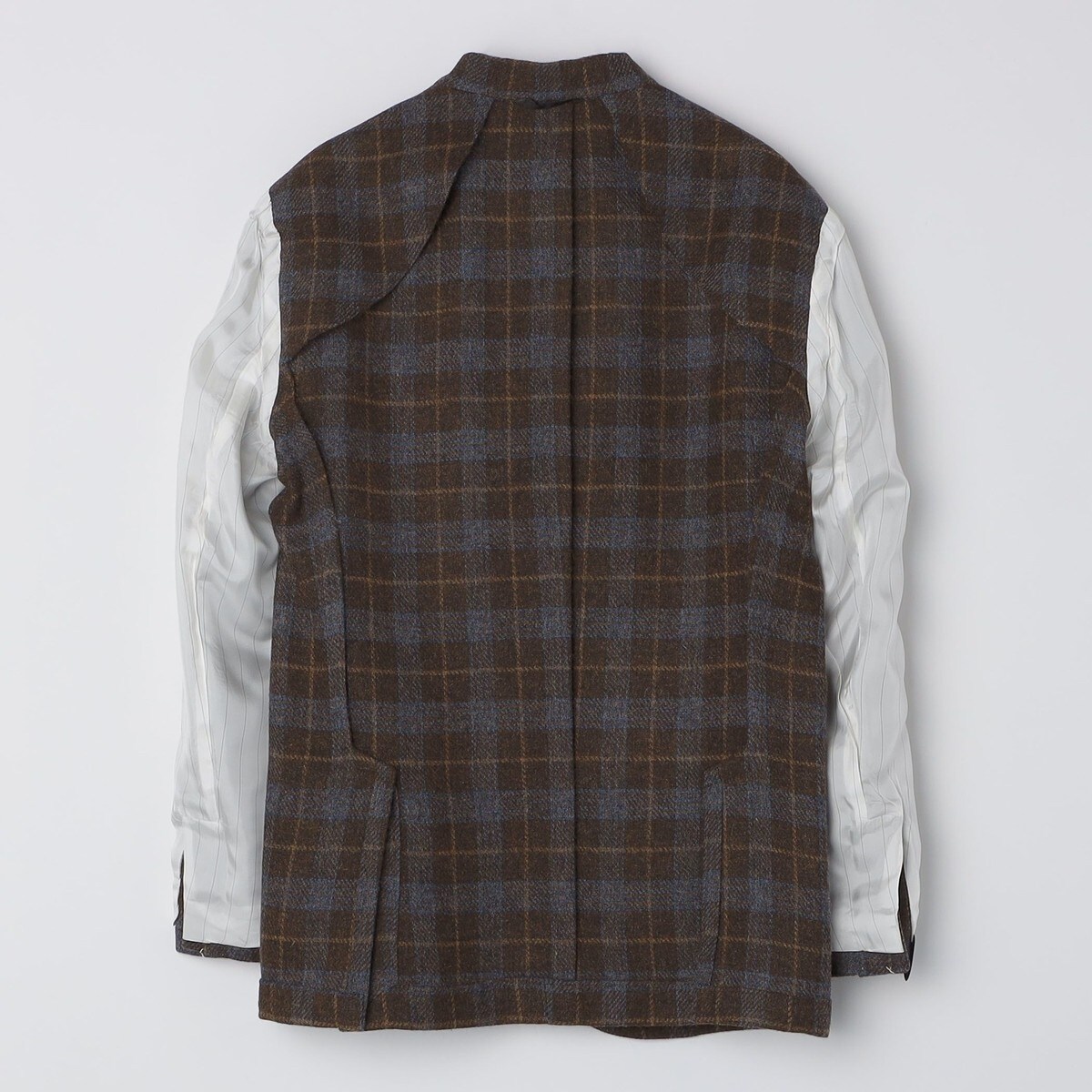 SHIPS別注】Errico Formicola:ウール ブラウン×ブルー チェック