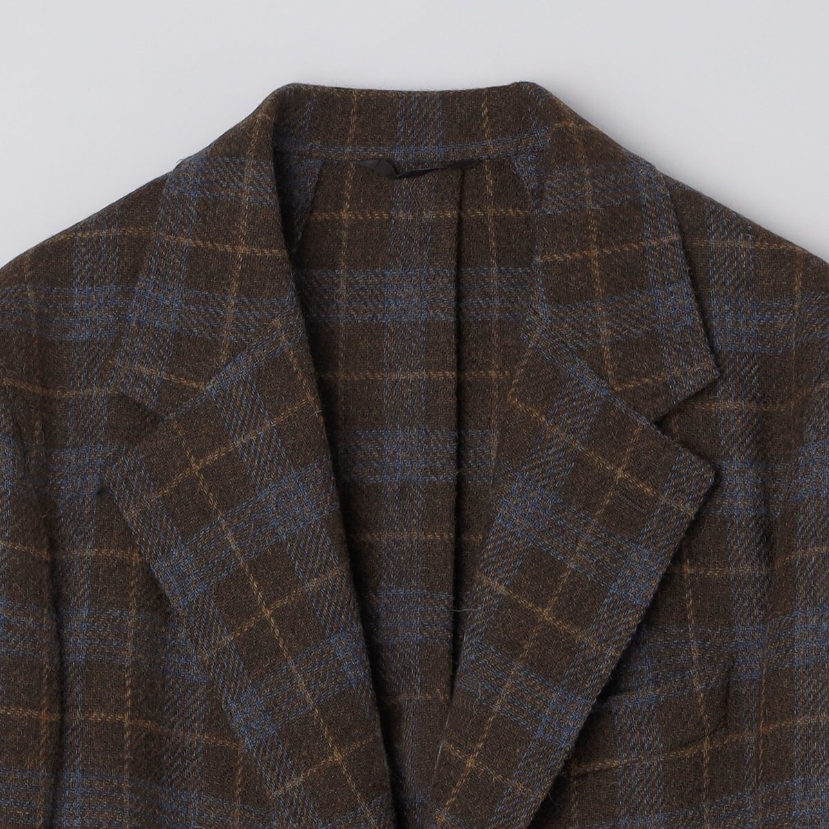 SHIPS別注】Errico Formicola:ウール ブラウン×ブルー チェック