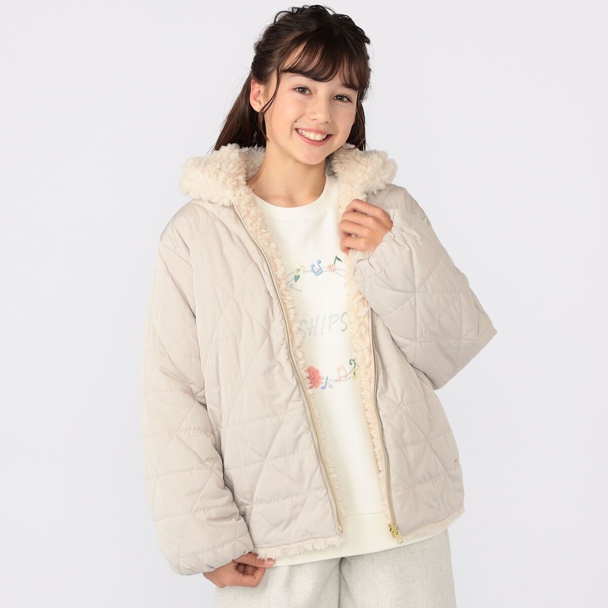 SHIPS シップス シャギーコート コート ファー キッズ 150 女の子