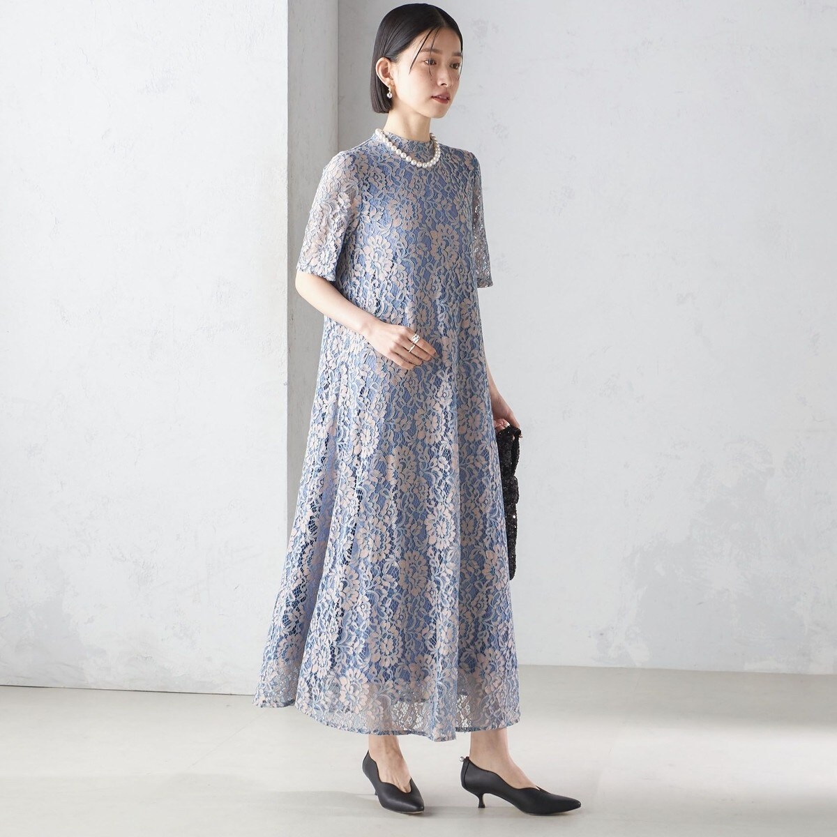 〈結婚式・パーティ〉kaene:パイピング レース Aライン ワンピース SHIPS｜<結婚式・パーティ>kaene:パイピング レース Aライン
