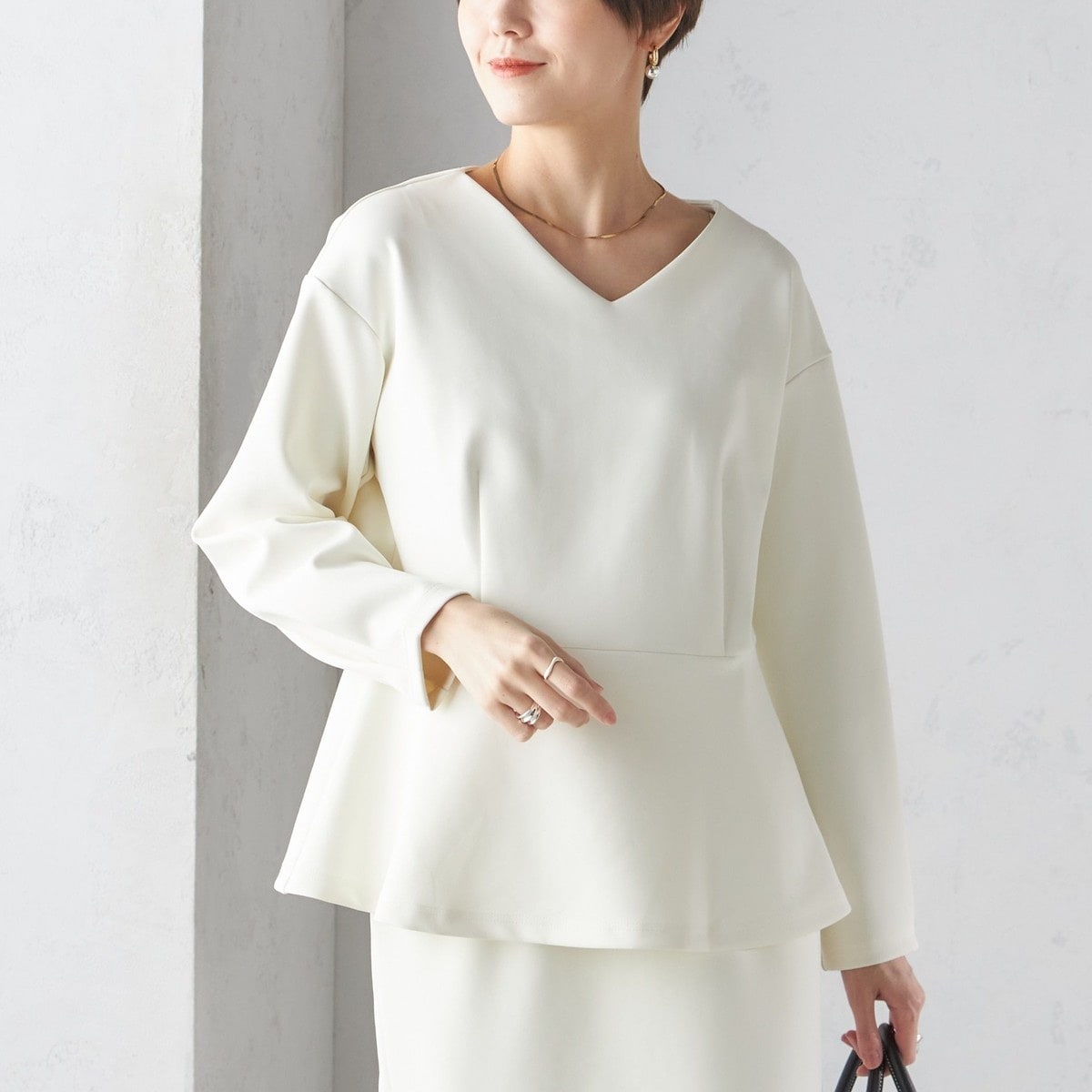 SHIPS for women / シップスウィメン 〈手洗い可能〉ストレッチ ダンボール ブラウス（セットアップ対応） 手洗い可能〉ストレッチ ダンボール ブラウス（セットアップ対応