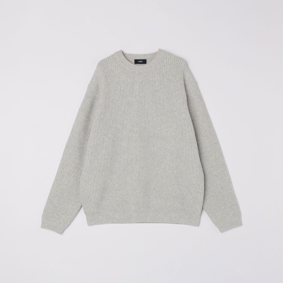 SHIPS:〈手洗い可能〉7ゲージ ブラッシュド コットン クルーネック