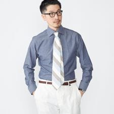 SHIPS: ダンガリー ワイドカラー シャツ