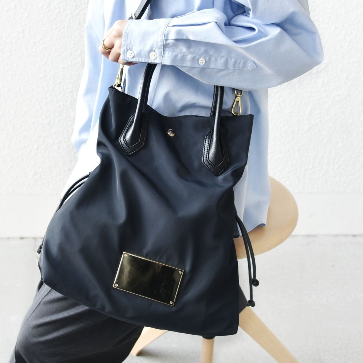 SHIPS　クロス メッシュ ミディ トート 24SS　バッグ　ブラック　上品 クロス メッシュ ミディ トート 24SS ◇（ビジネスバッグ