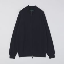 ALANPAINE: 12ゲージ ウール/コットン ファネルネック ジップアップ ニット