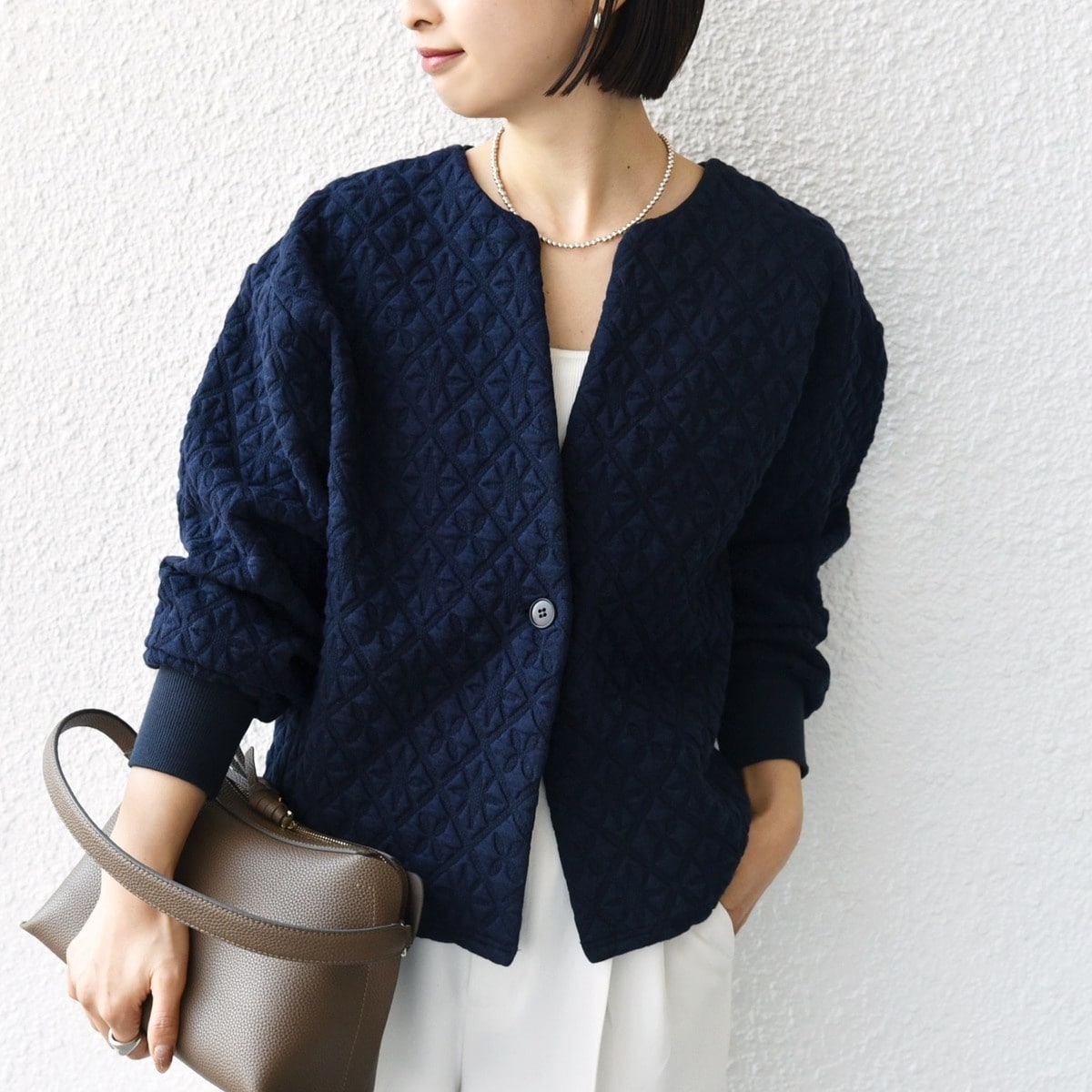 手洗い可能〉ワンポイント 刺繍 Vネック カーディガン | シップス