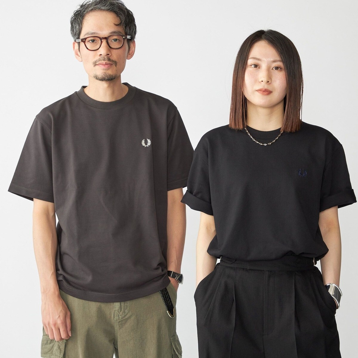 SHIPS別注】FRED PERRY:COOLMAX(R) 鹿の子 ワンポイント ロゴ T