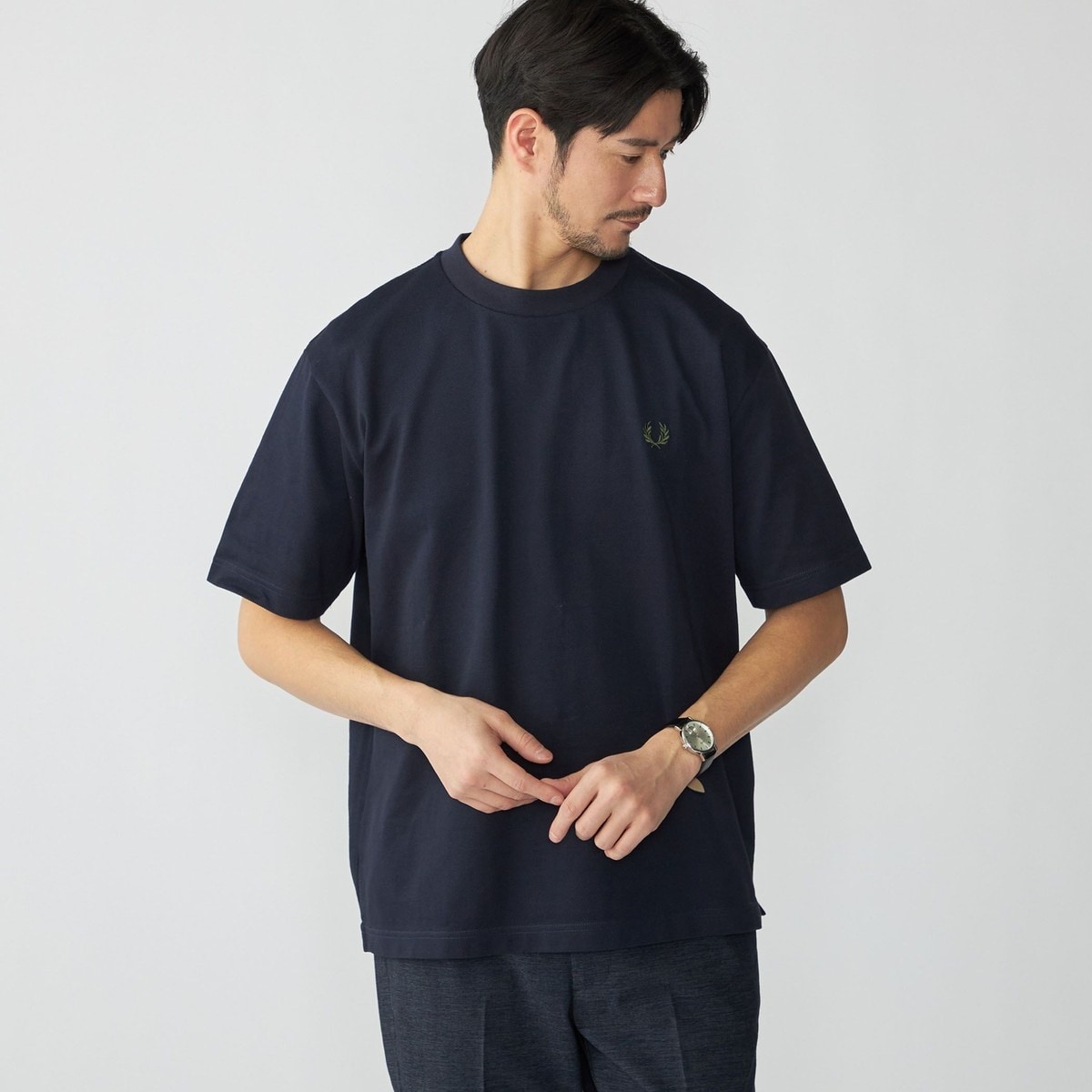 SHIPS別注】FRED PERRY: SOLOTEX(R) 鹿の子 ワンポイント ロゴ T