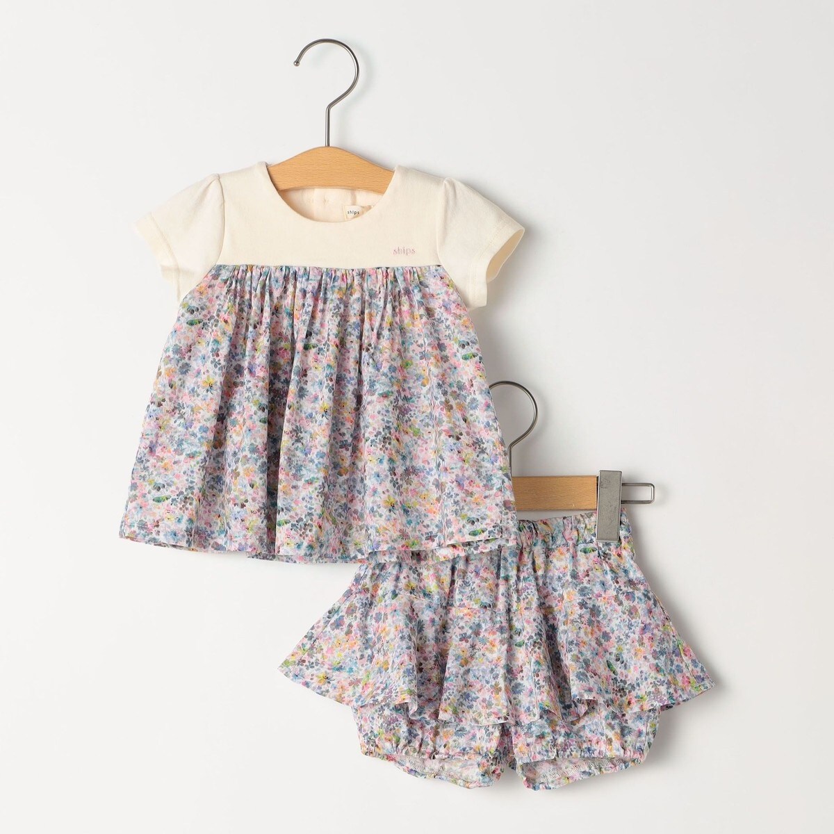 [�}���C]SHIPS KIDS:70�`80cm / �t�����[ ���� �Z�b�g �����p�[�X/�V�b�v�X�iSHIPS�j �s���N