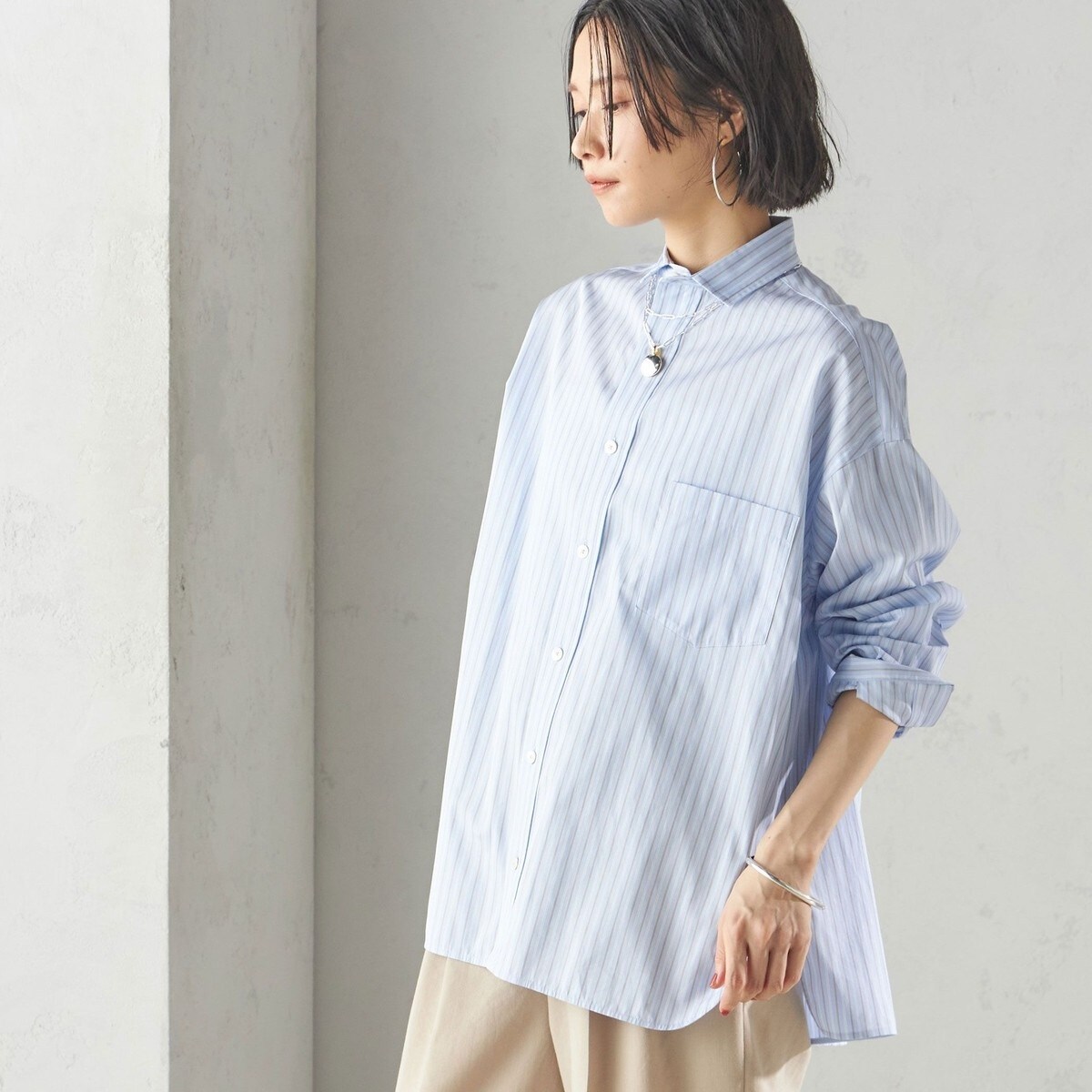 【極美品】TICCA スクエアビッグシャツ　チェック大きめ　洗える　ソメロス社 極美品✨ティッカ ソメロス社 スクエアビッグシャツ ギンガム