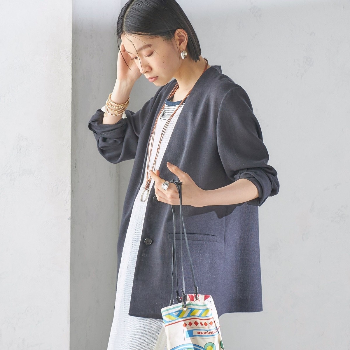 ウールモヘヤミックスノーカラージャケット | ジャーナルスタンダード