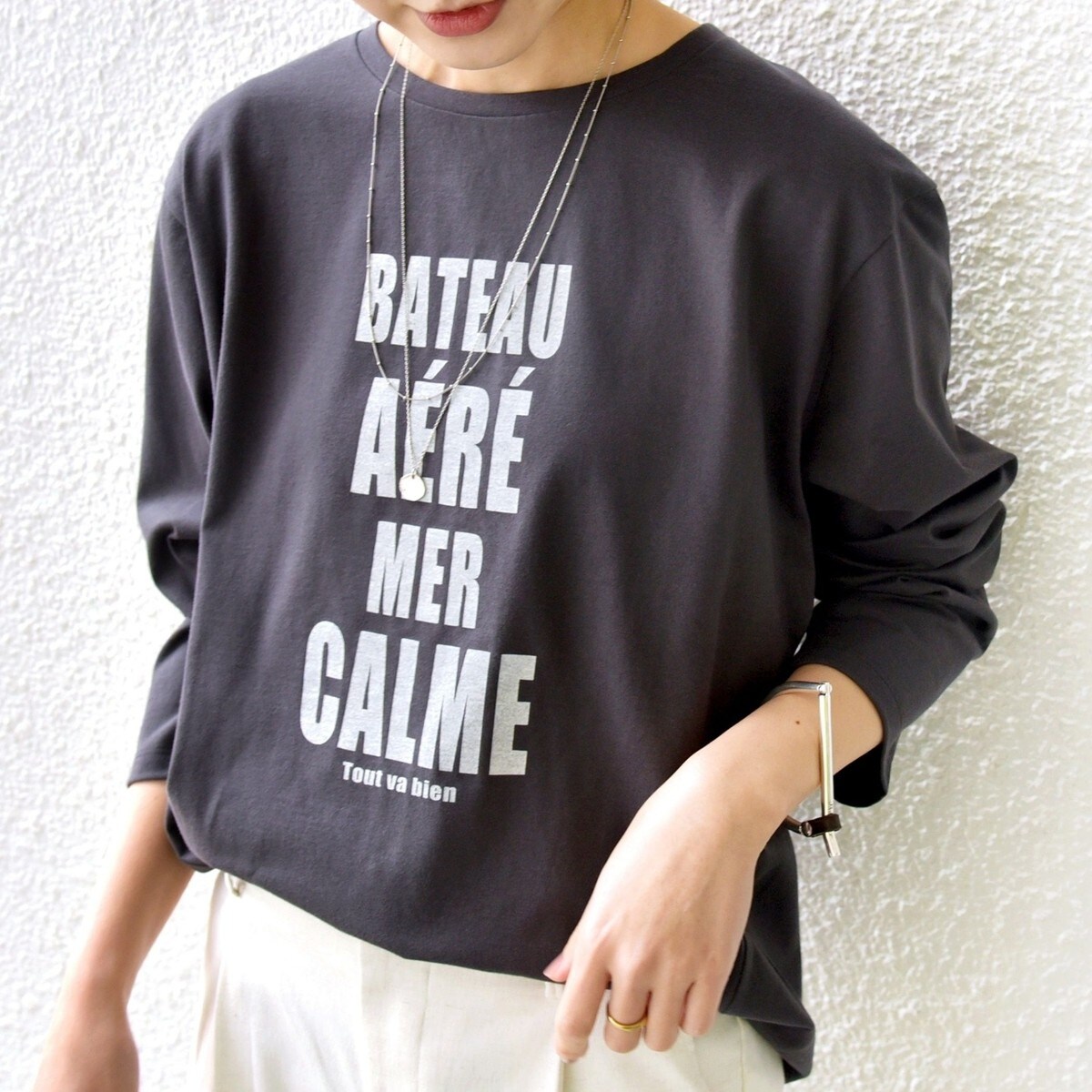 【シップス　ウィメン】ローズ ペトール ロング スリーブ プリント TEE セール】ローズ ペトール ロング スリーブ プリント TEE（T