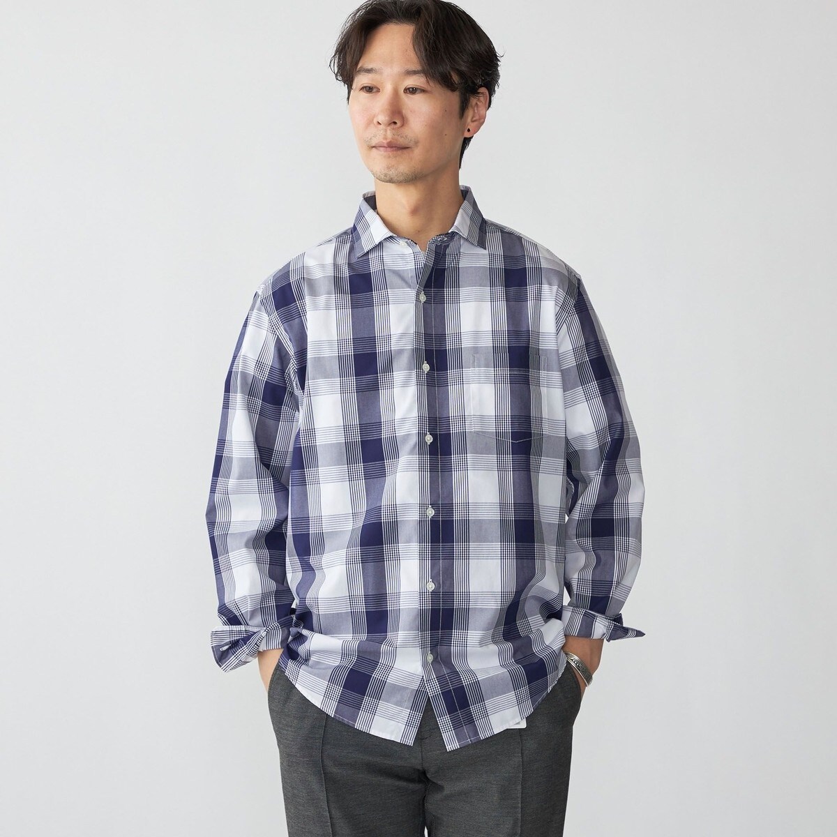 SHIPS×CORNERWEAR: シャンブレー オープンカラー シャツ SHIPS×CORNERWEAR: アメリカ製 シャンブレー オープンカラー