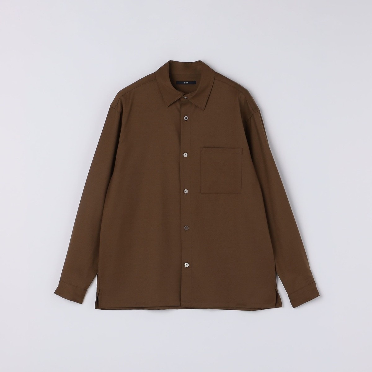 WEB限定 WARDROBE SMART】コットン バンドカラー スキッパー シャツ