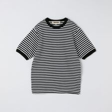 Slopeslow: Cotton interlock stripe crew neck T