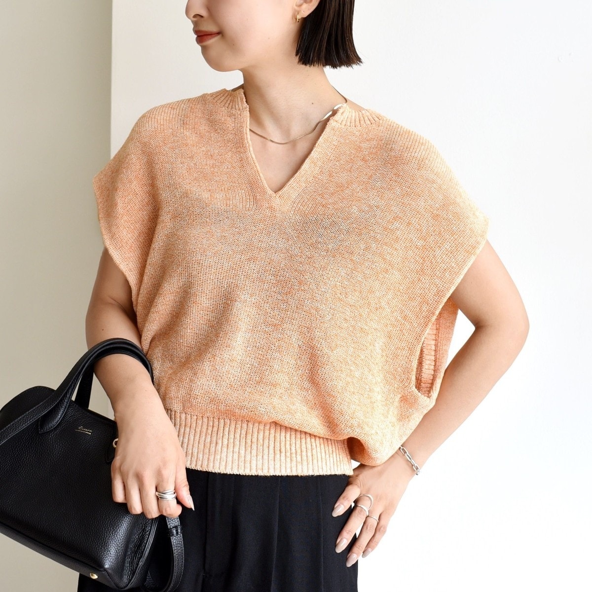 未使用シップスSHIPS花柄コットン×カットソーニットブラウスボーダーナチュラル ブラウス 長袖 レディース 40代 春 ニットベスト セットアップ