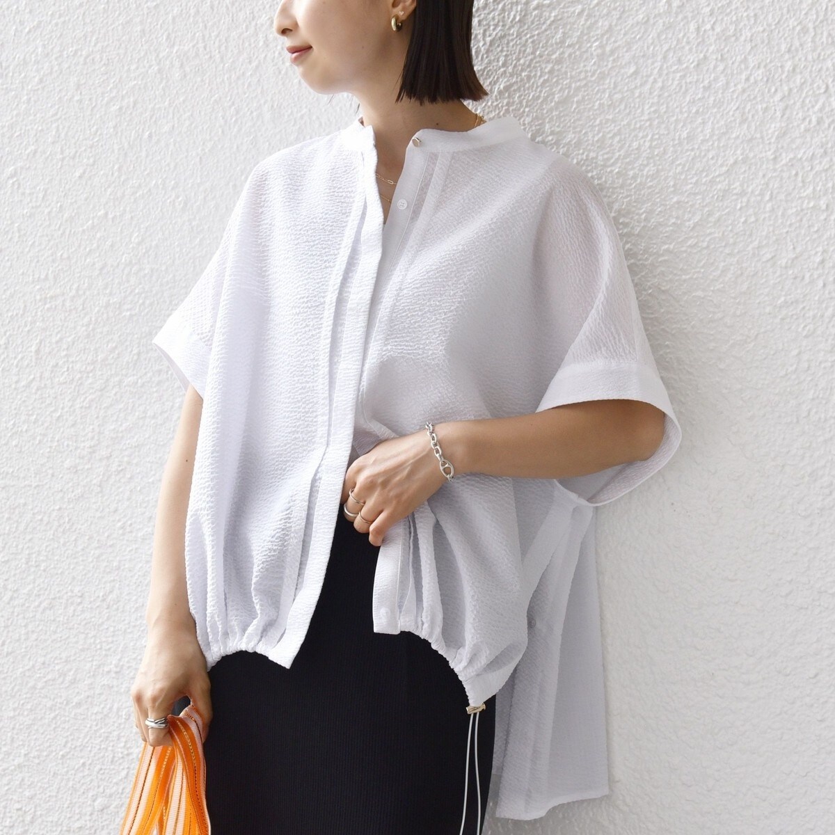 手洗い可能〉サッカー 裾 ドロスト ドルマン ブラウス | シップス